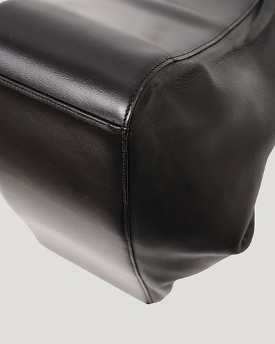 Logo-Embossed Leather Handbag