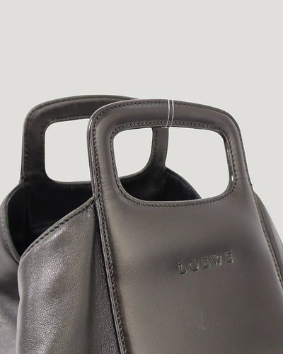 Logo-Embossed Leather Handbag