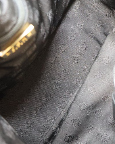 Logo-Embossed Leather Handbag