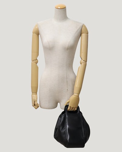 Logo-Embossed Leather Handbag