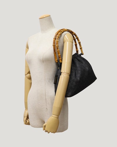 GG Canvas Bamboo Handbag