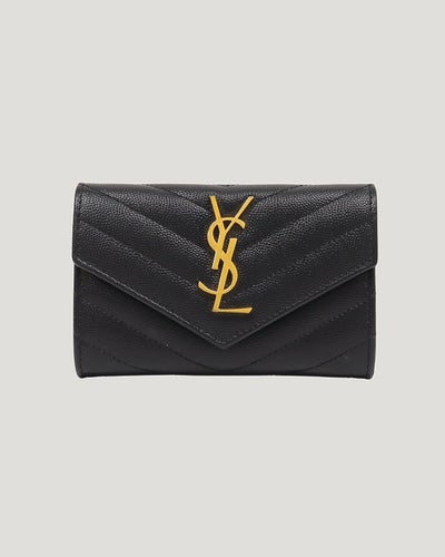 ロゴ金具Vステッチウォレット