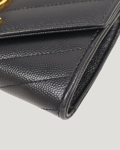 ロゴ金具Vステッチウォレット