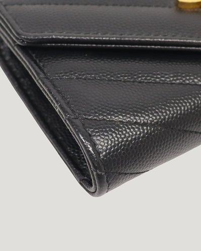 ロゴ金具Vステッチウォレット
