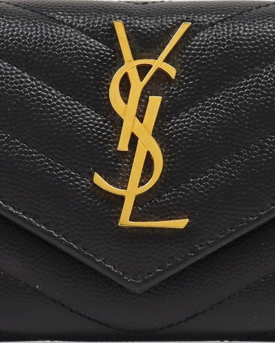 ロゴ金具Vステッチウォレット