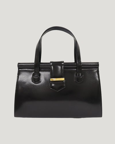 Logo Metal Leather Handbag