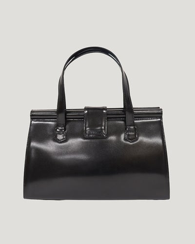 Logo Metal Leather Handbag
