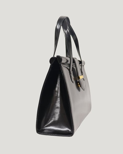 Logo Metal Leather Handbag