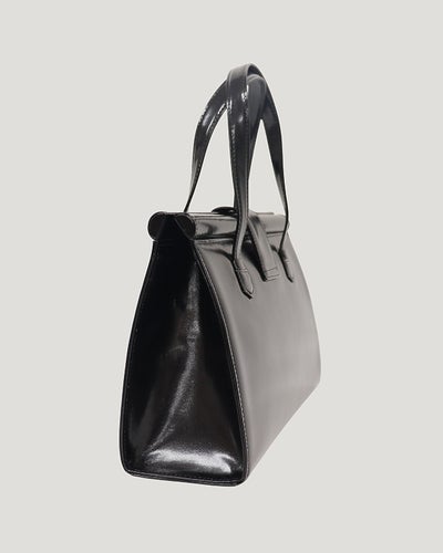 Logo Metal Leather Handbag