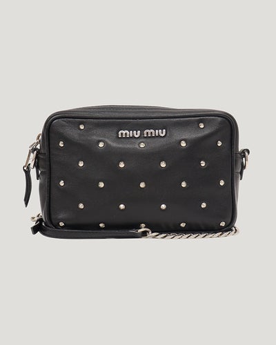 Studded Leather Chain Shoulder Bag
