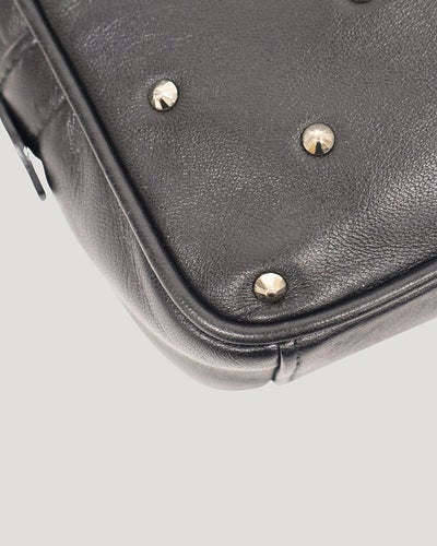 Studded Leather Chain Shoulder Bag