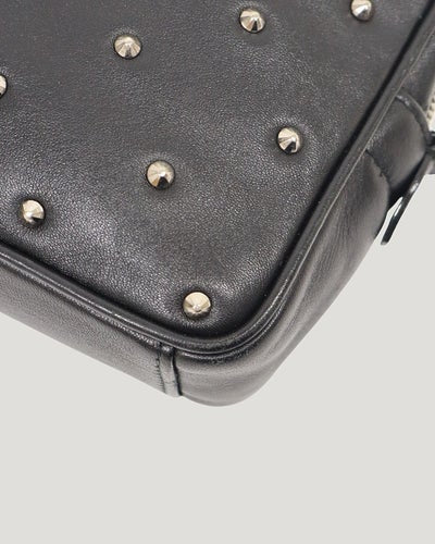Studded Leather Chain Shoulder Bag