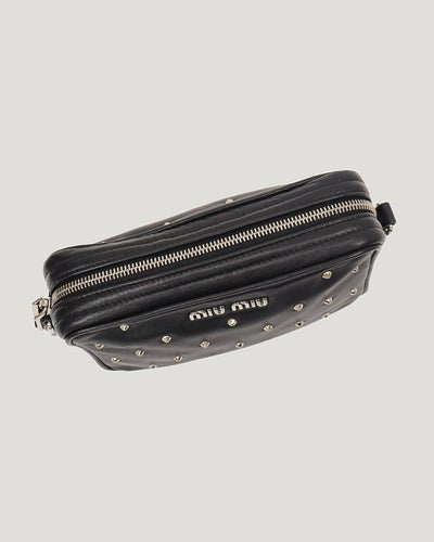 Studded Leather Chain Shoulder Bag
