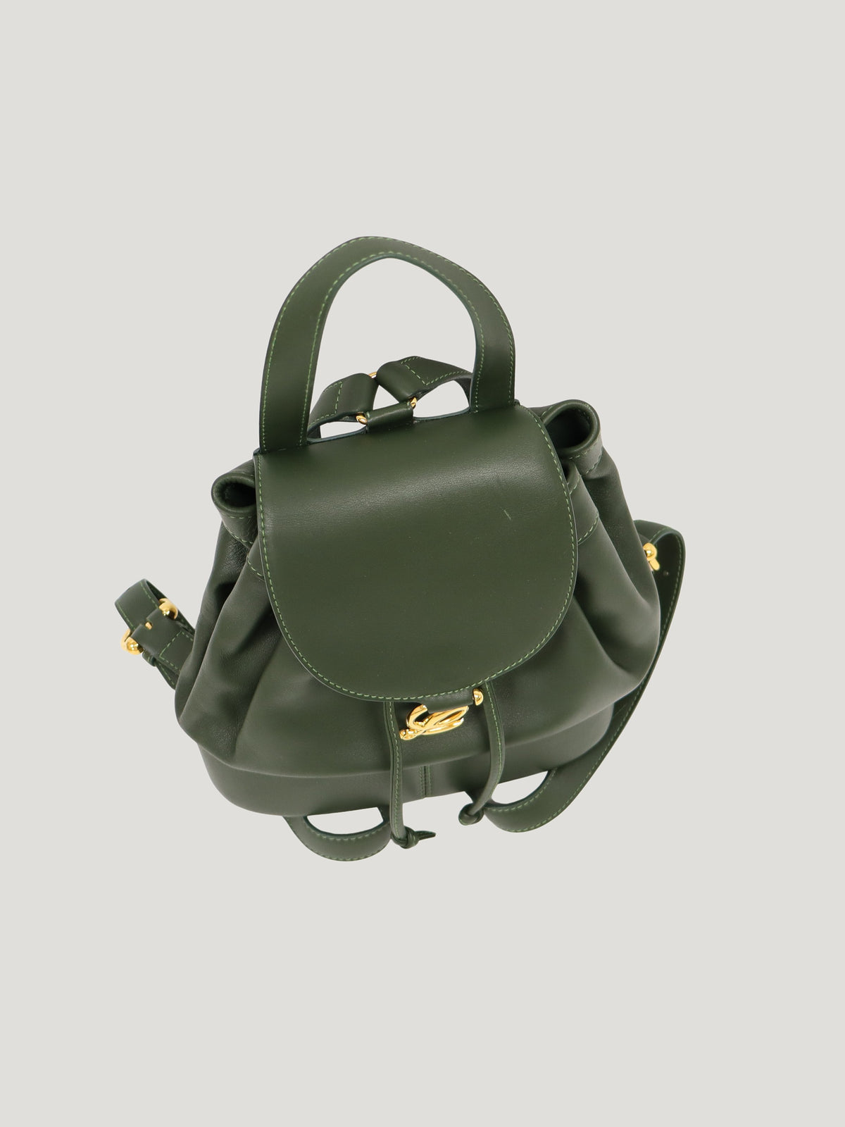 Logo Hardware Leather Backpack