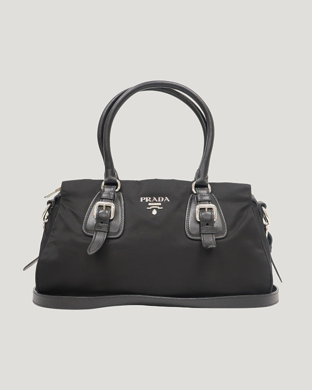 Logo Hardware Nylon Leather 2-Way Bag