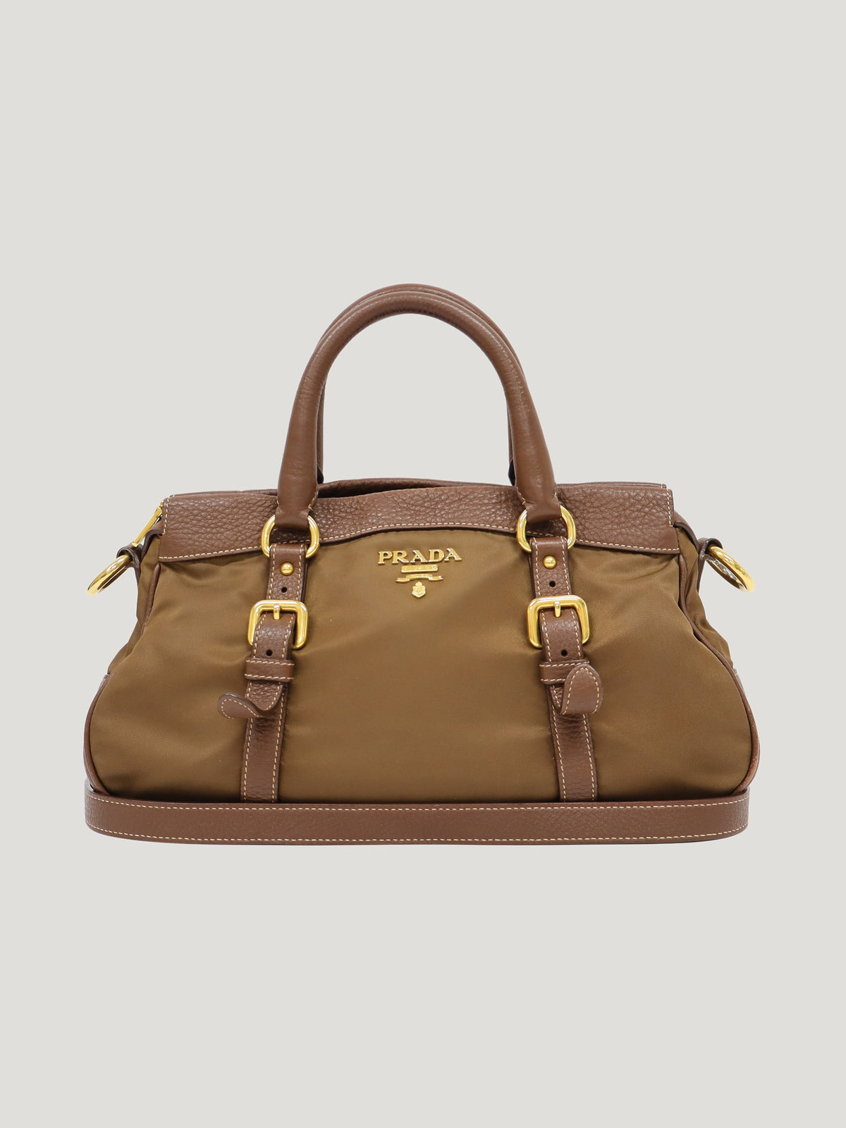 Logo Hardware Nylon Leather 2-Way Bag