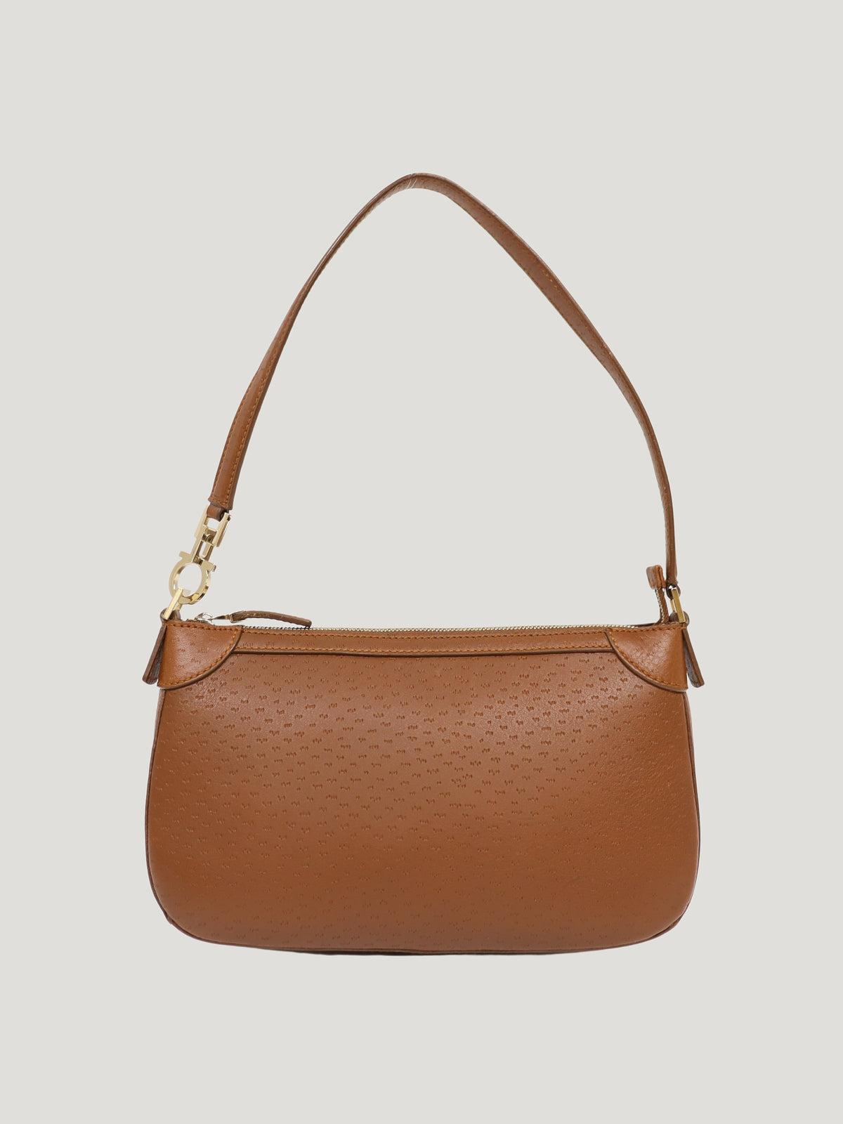 Gancini hardware leather one-shoulder bag