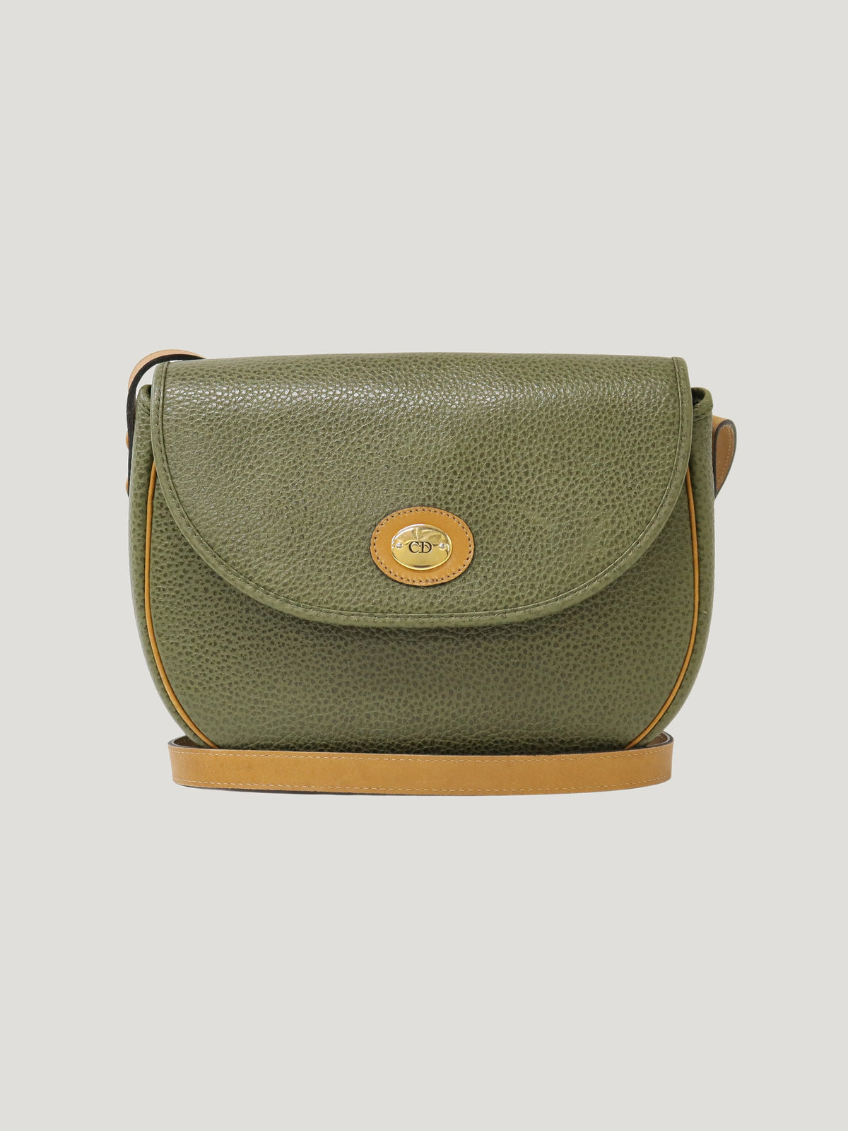 CD Hardware Leather Shoulder Bag