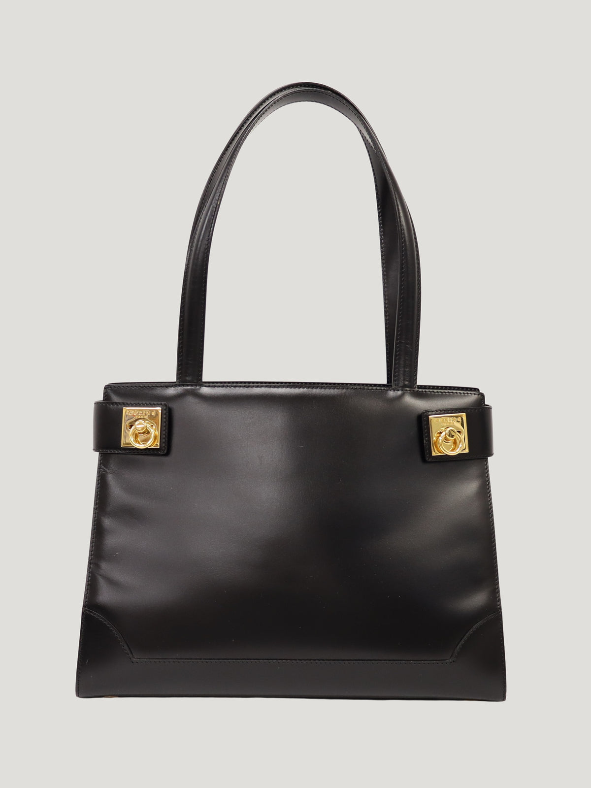 Gancini Hardware Leather Handbag