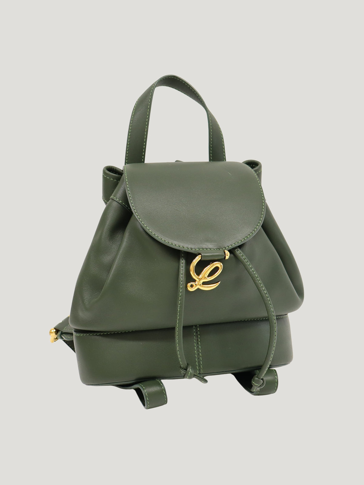 Logo Hardware Leather Backpack