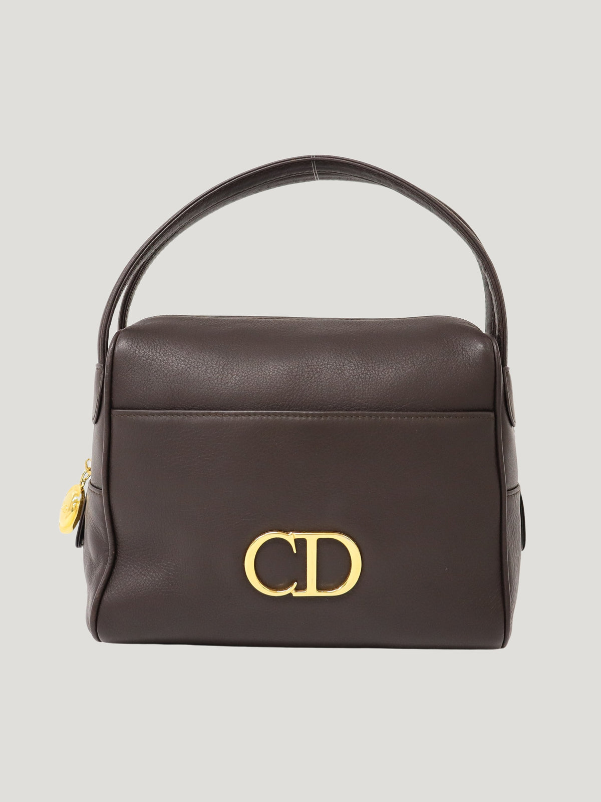 CD金具レザーハンドバッグ