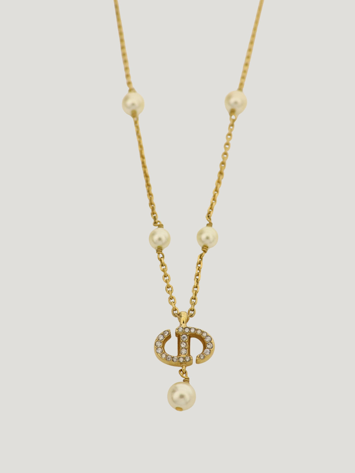 CD Rhinestone Pearl Necklace
