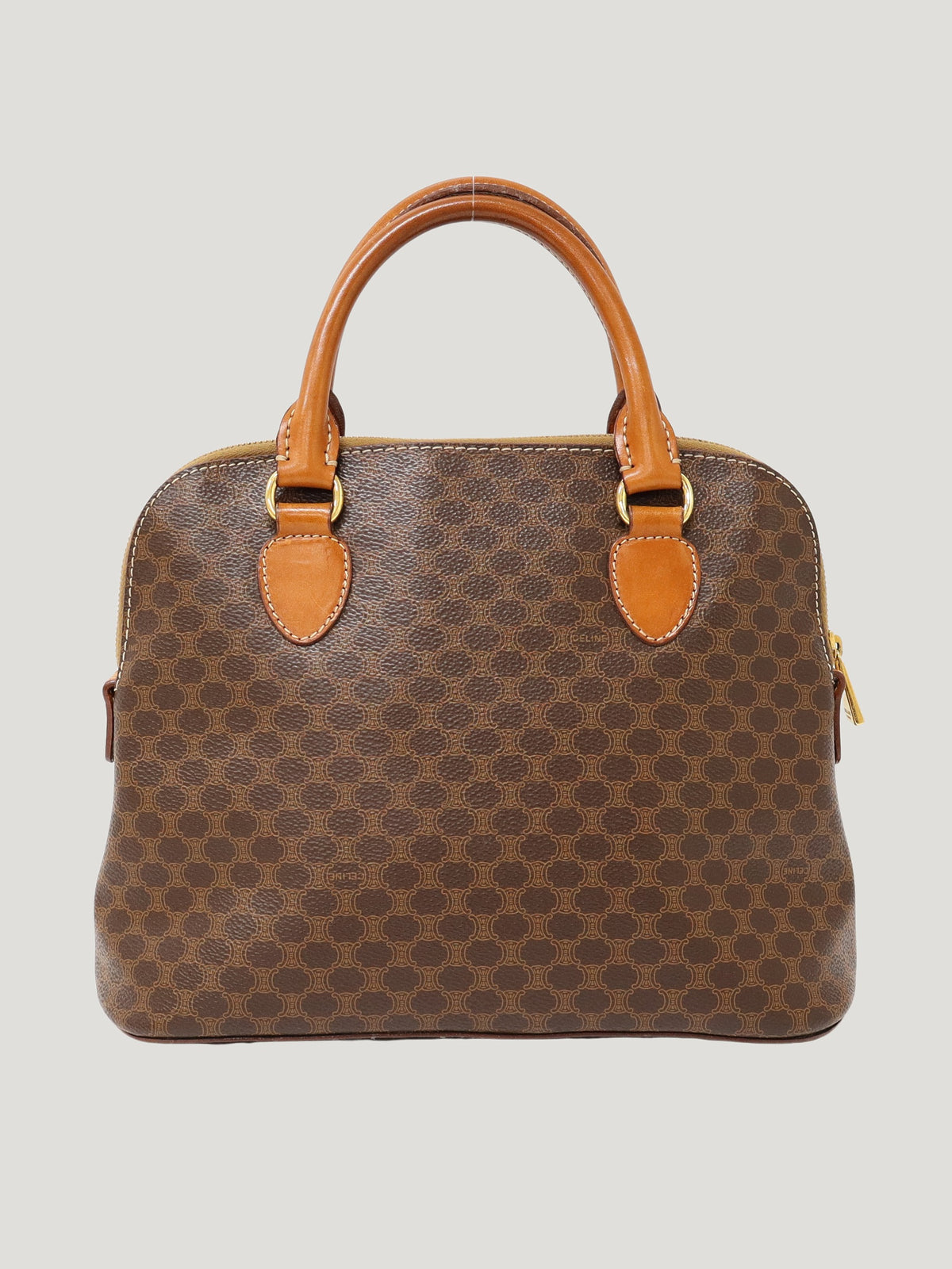 Macadam-pattern handbag with embossed blazon
