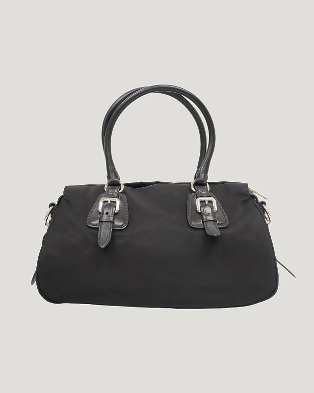 Logo Hardware Nylon Leather 2-Way Bag