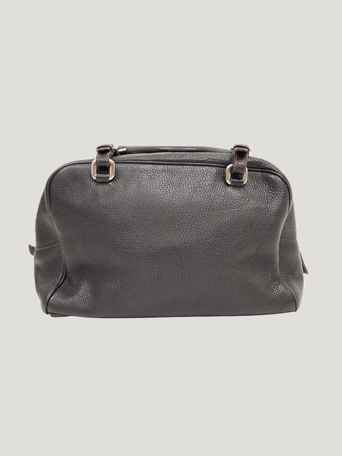 Logo-Embossed Leather Handbag