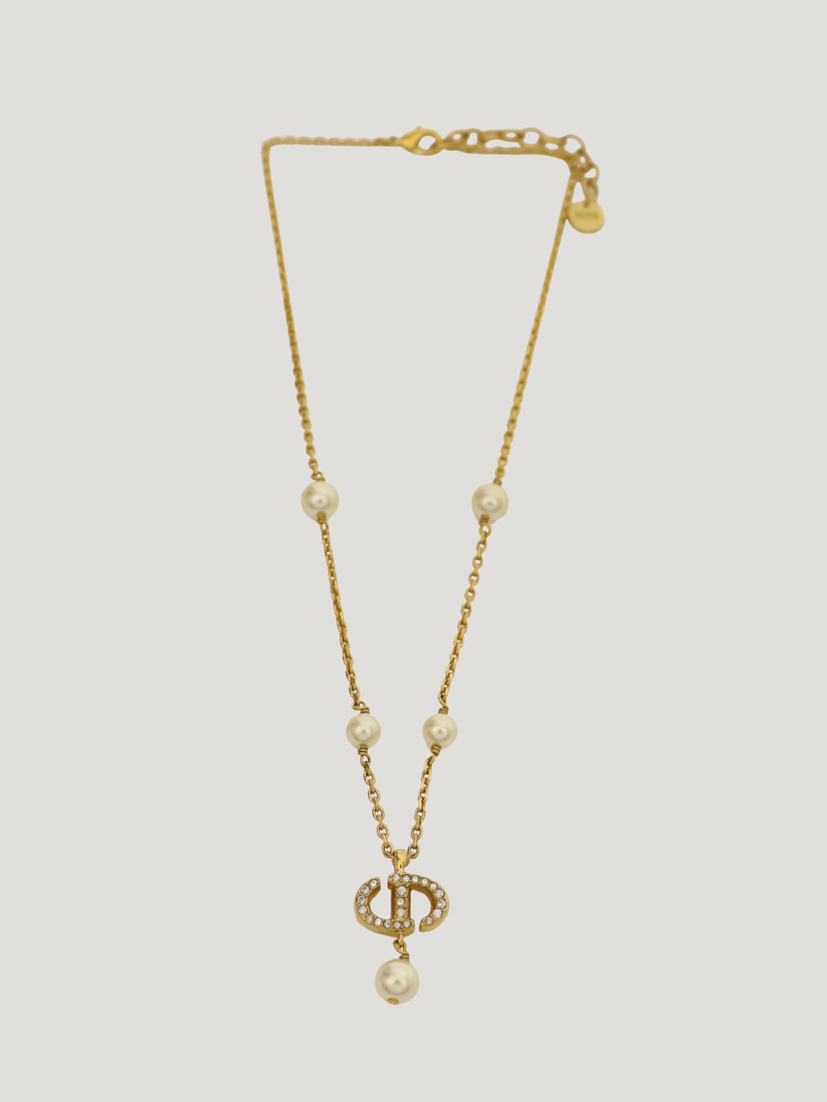CD Rhinestone Pearl Necklace