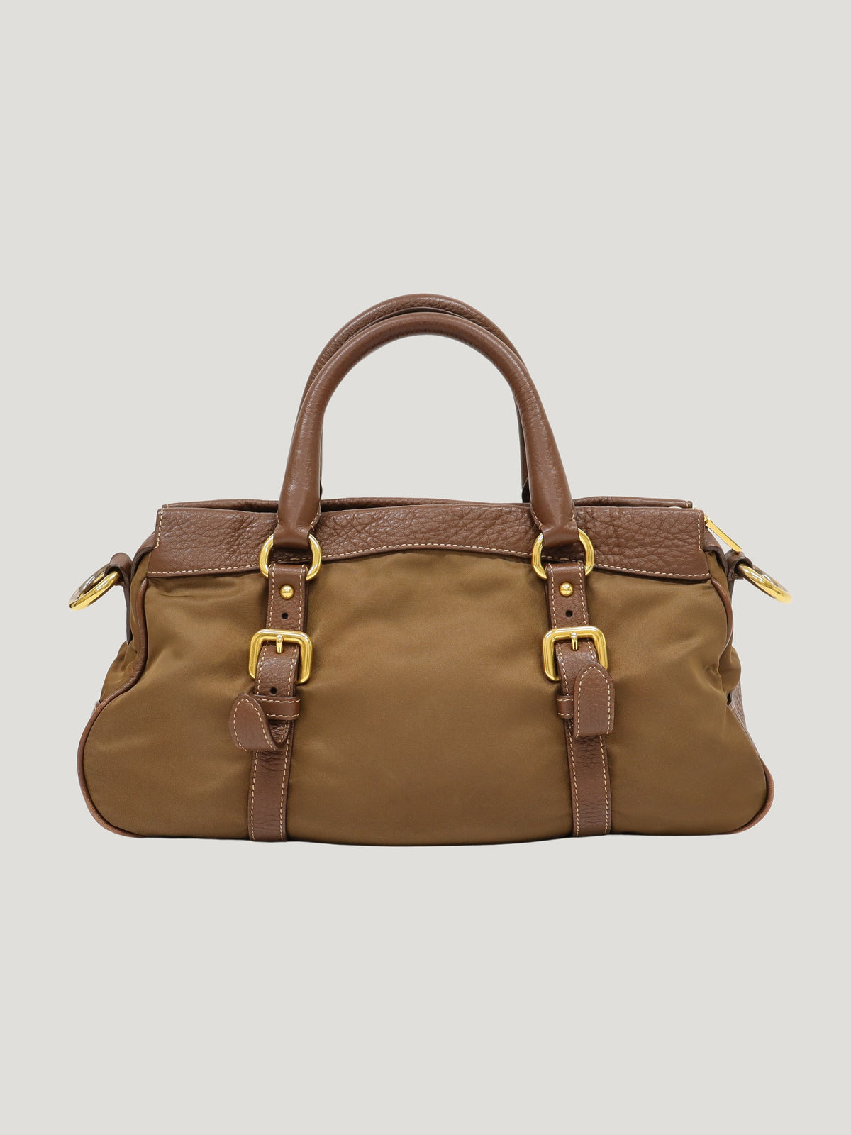 Logo Hardware Nylon Leather 2-Way Bag