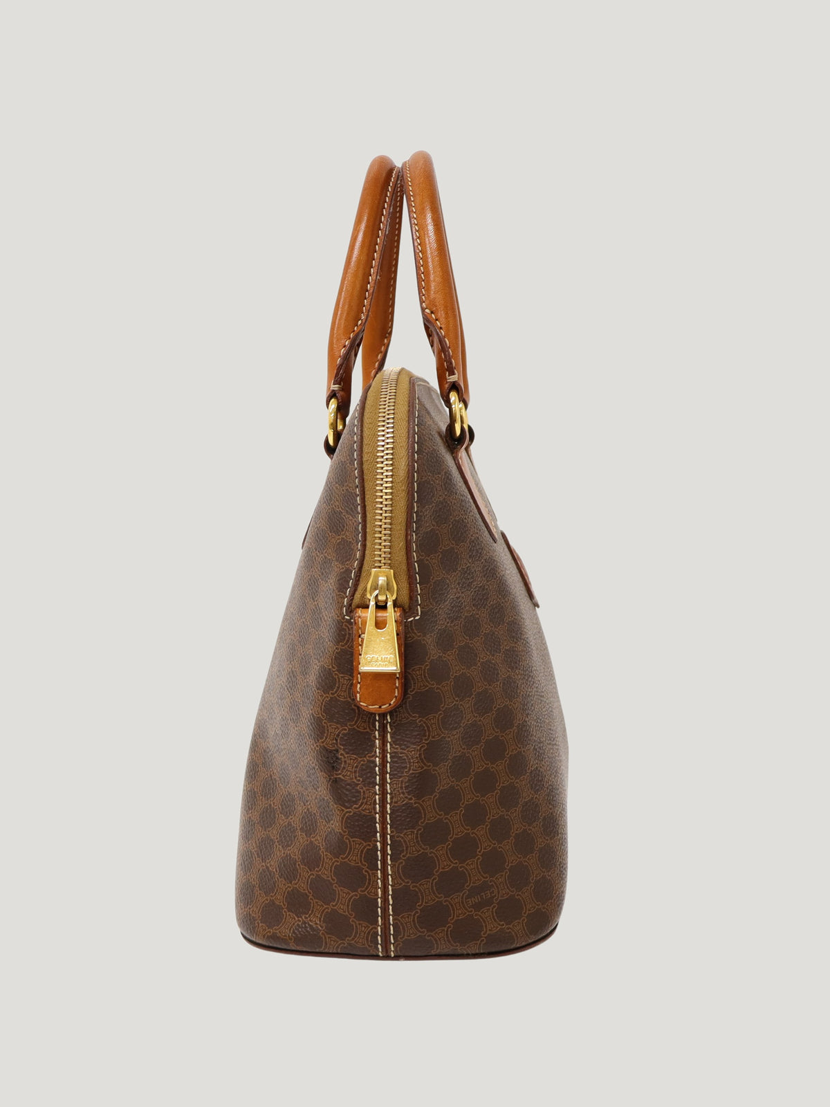 Macadam-pattern handbag with embossed blazon
