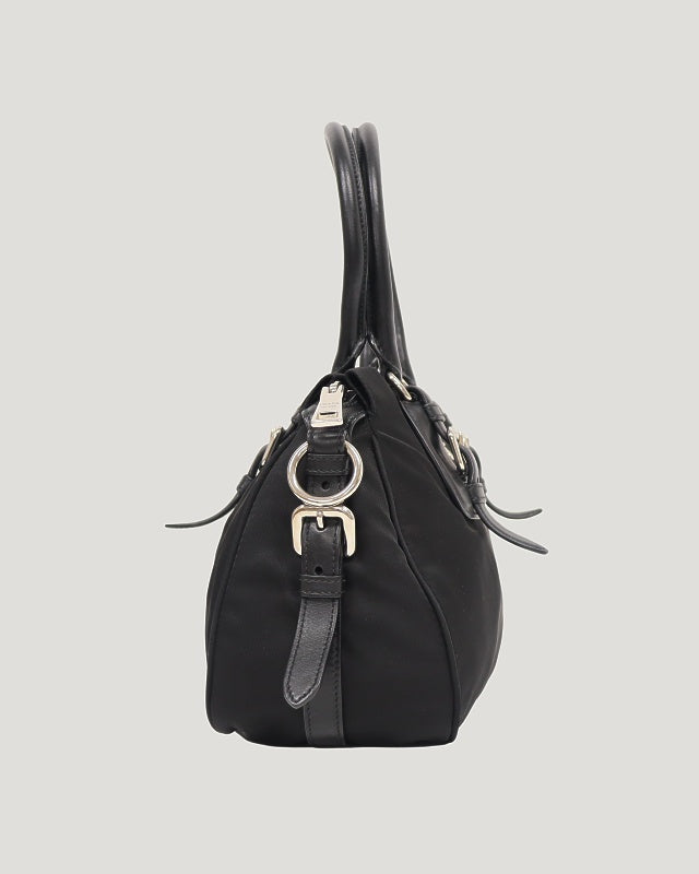 Logo Hardware Nylon Leather 2-Way Bag