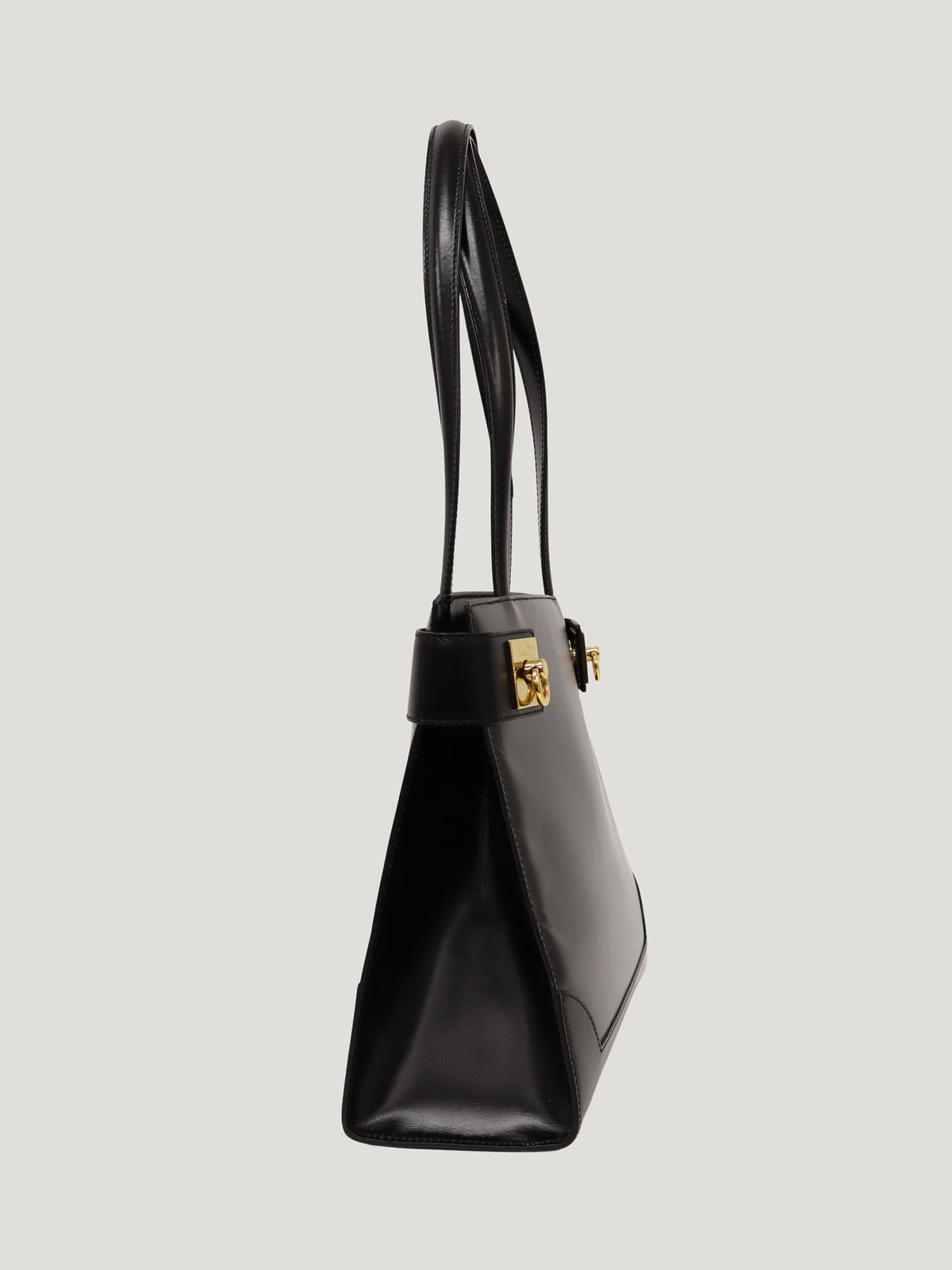Gancini Hardware Leather Handbag