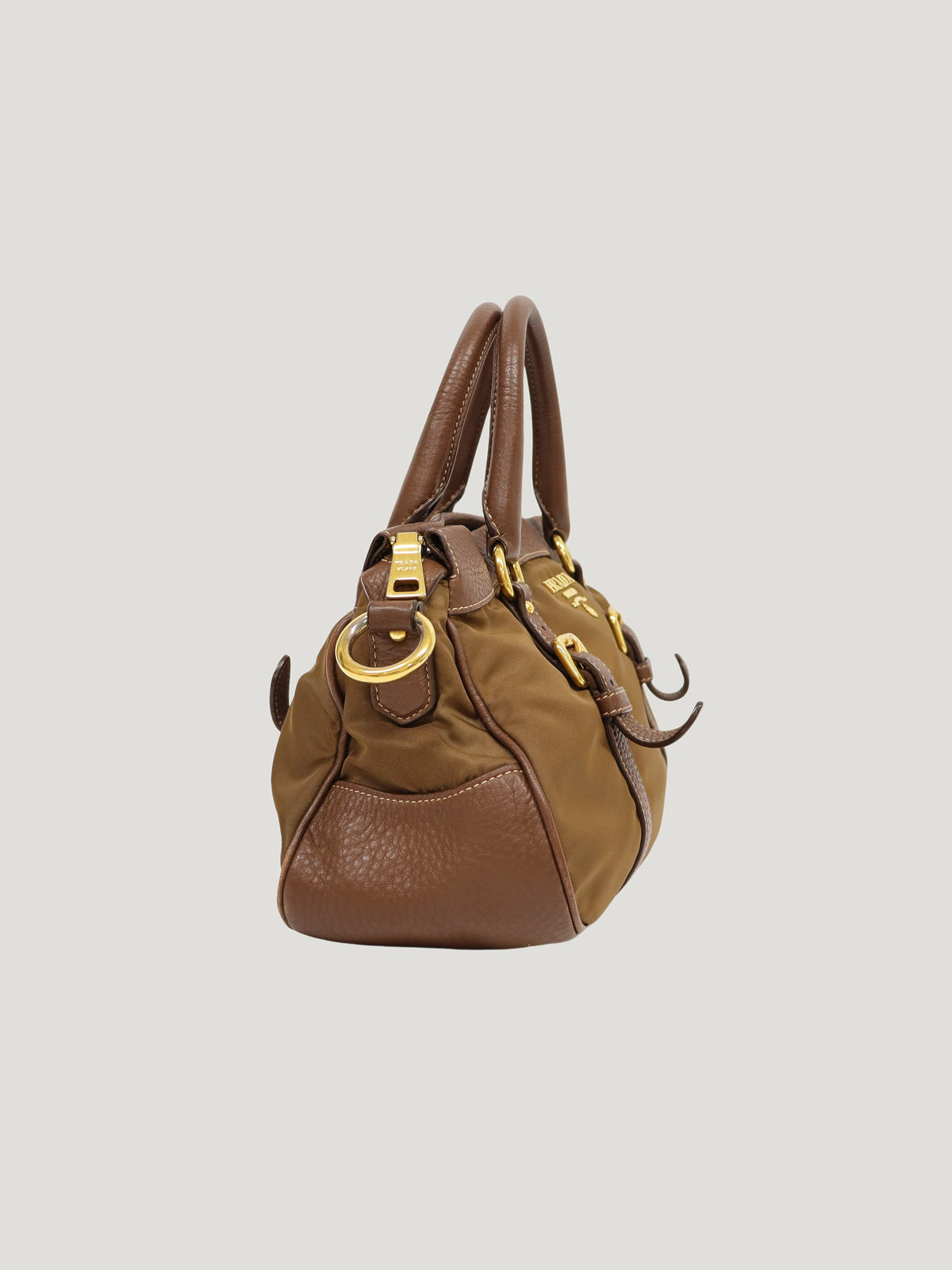 Logo Hardware Nylon Leather 2-Way Bag