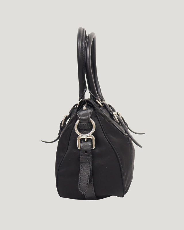 Logo Hardware Nylon Leather 2-Way Bag