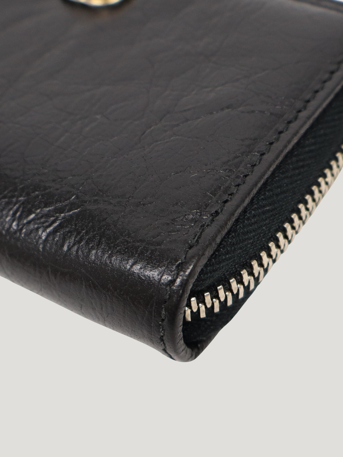 Logo Hardware Leather Zip Coin Purse