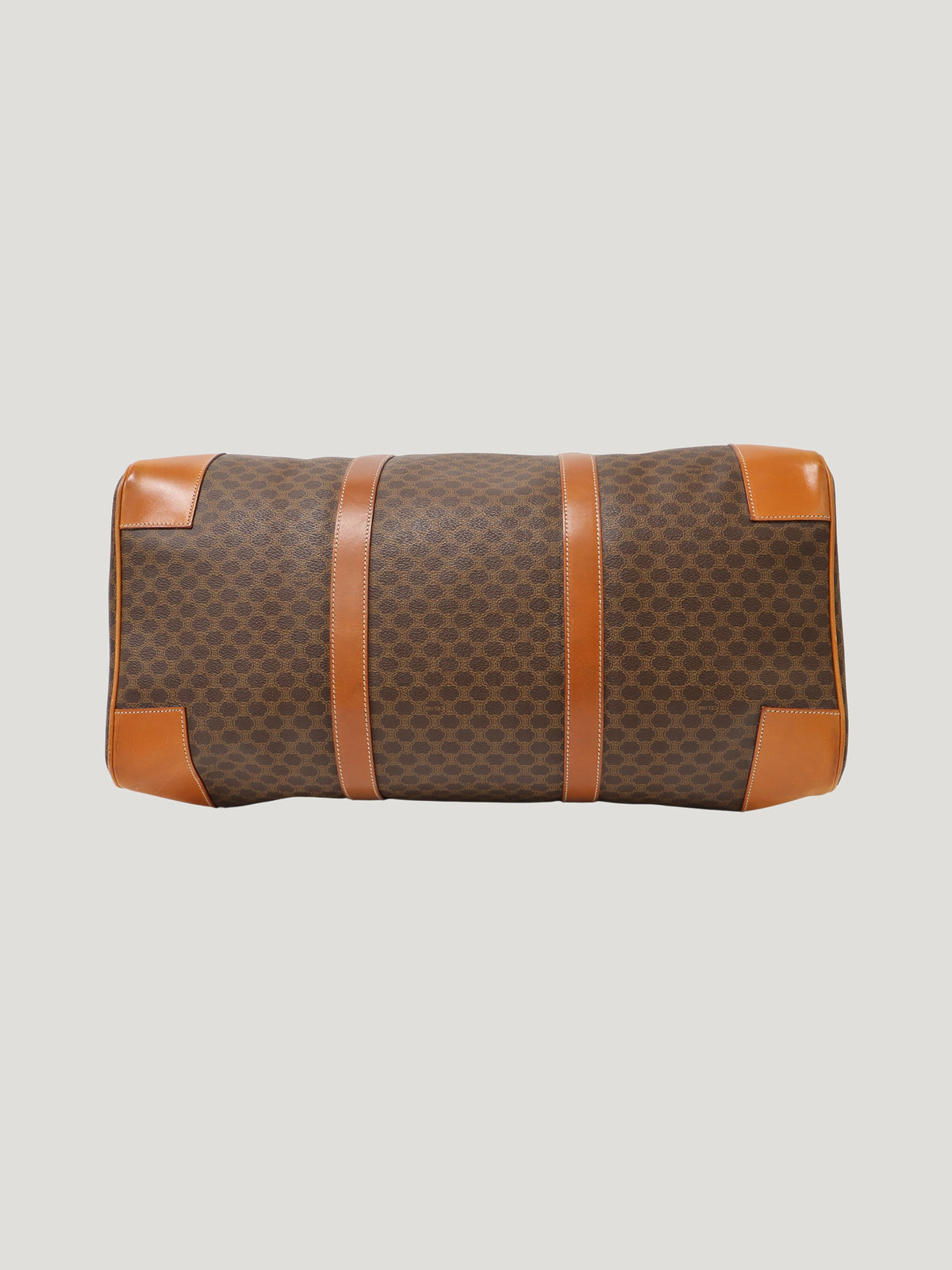 Macadam-pattern Boston bag with embossed Brazon