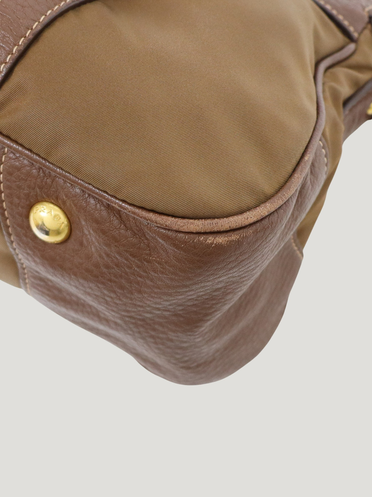 Logo Hardware Nylon Leather 2-Way Bag