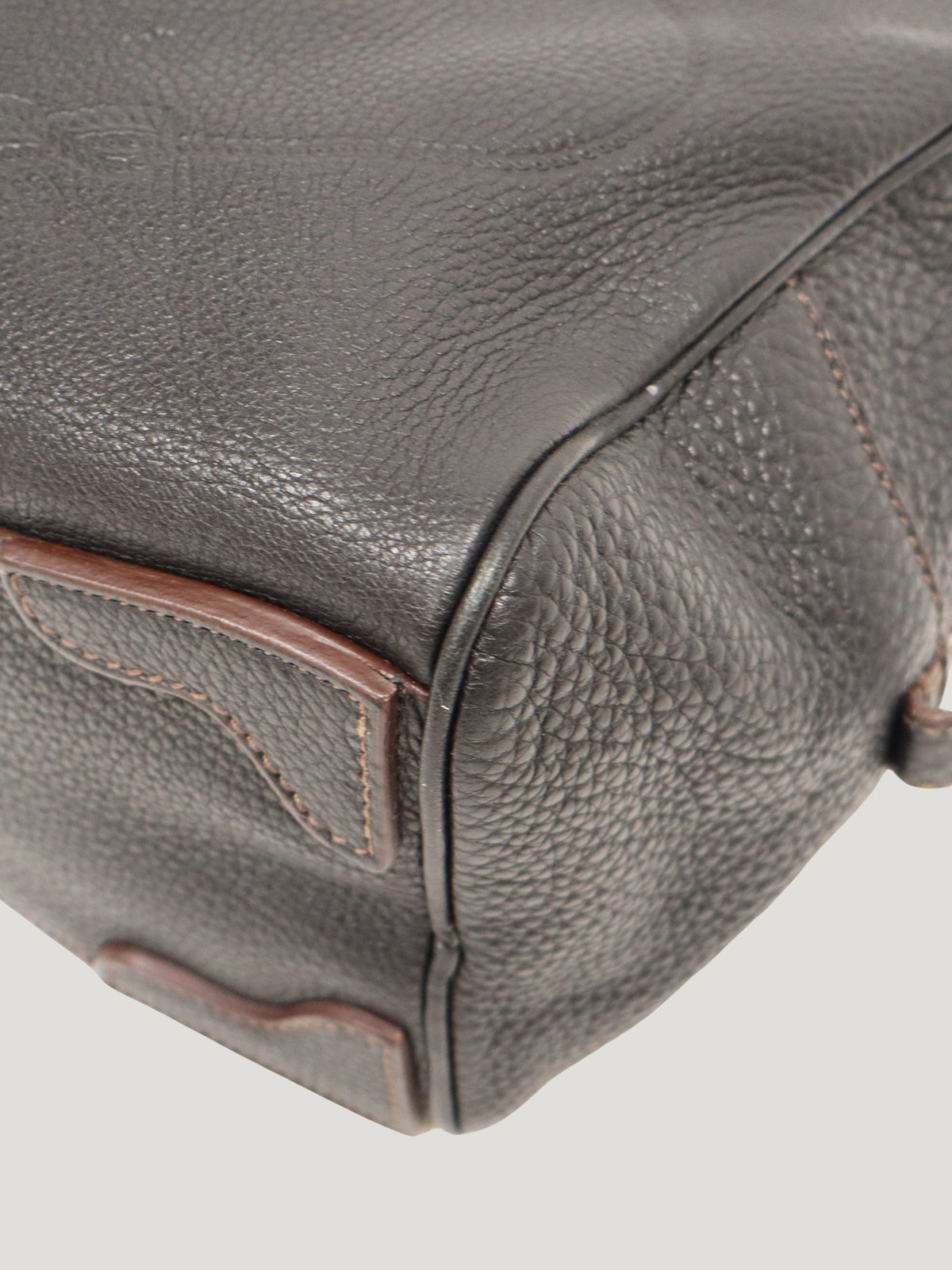Logo-Embossed Leather Handbag