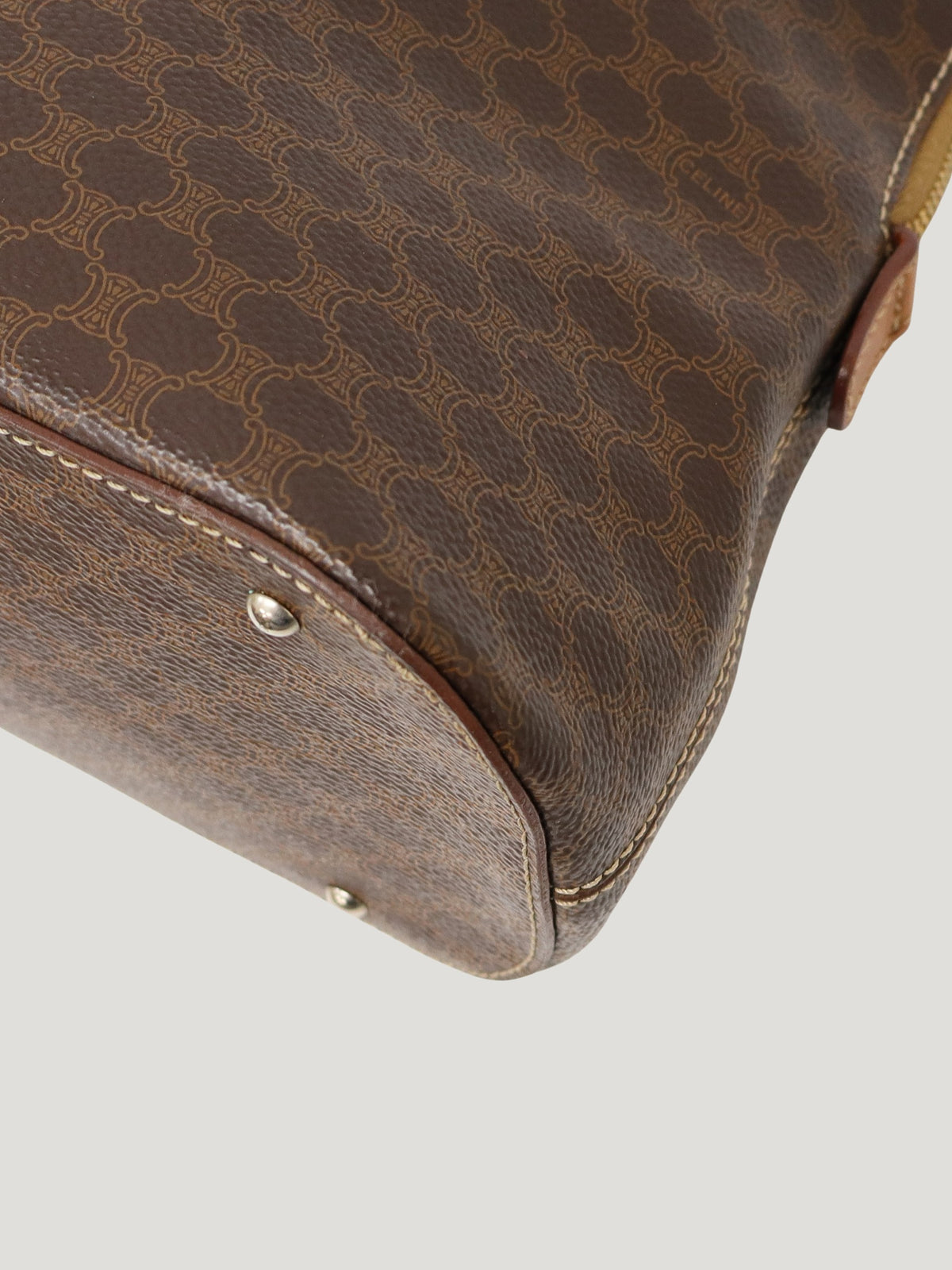 Macadam-pattern handbag with embossed blazon