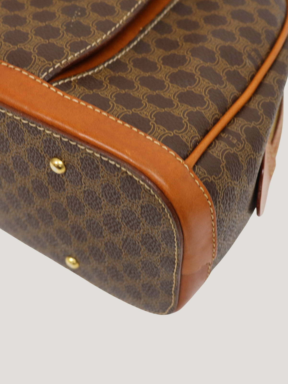 Macadam-pattern handbag with embossed blazon