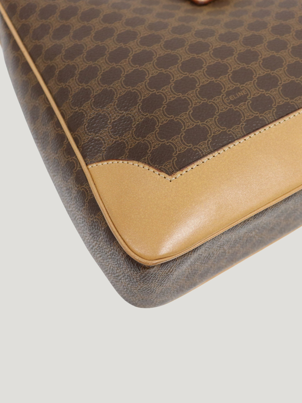 Macadam-pattern one-shoulder bag with Gancini clasp