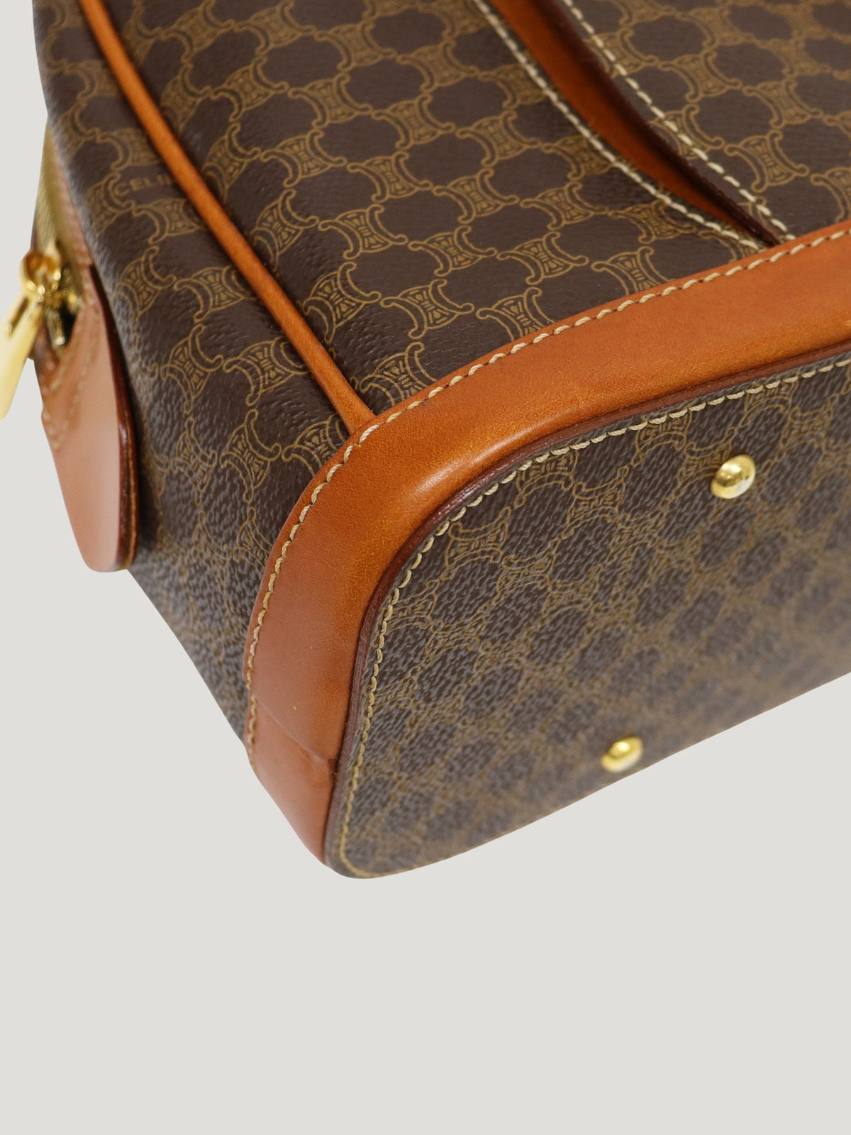 Macadam-pattern handbag with embossed blazon