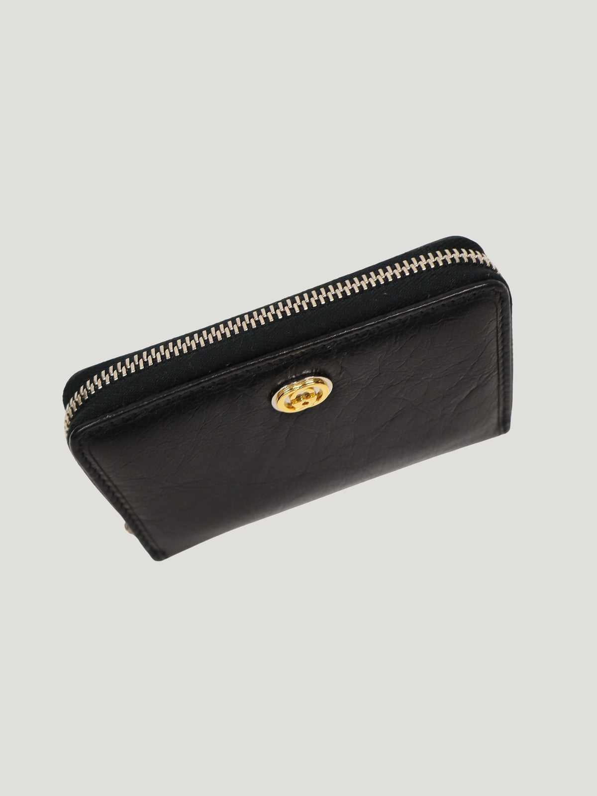 Logo Hardware Leather Zip Coin Purse