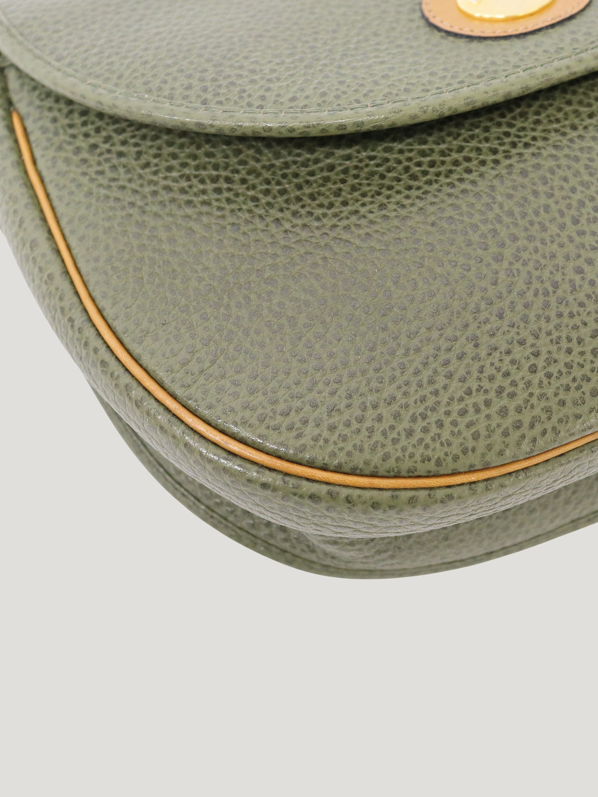CD Hardware Leather Shoulder Bag