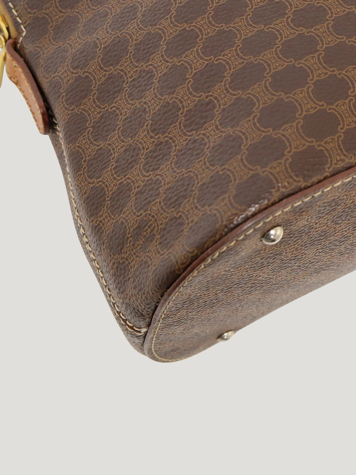 Macadam-pattern handbag with embossed blazon