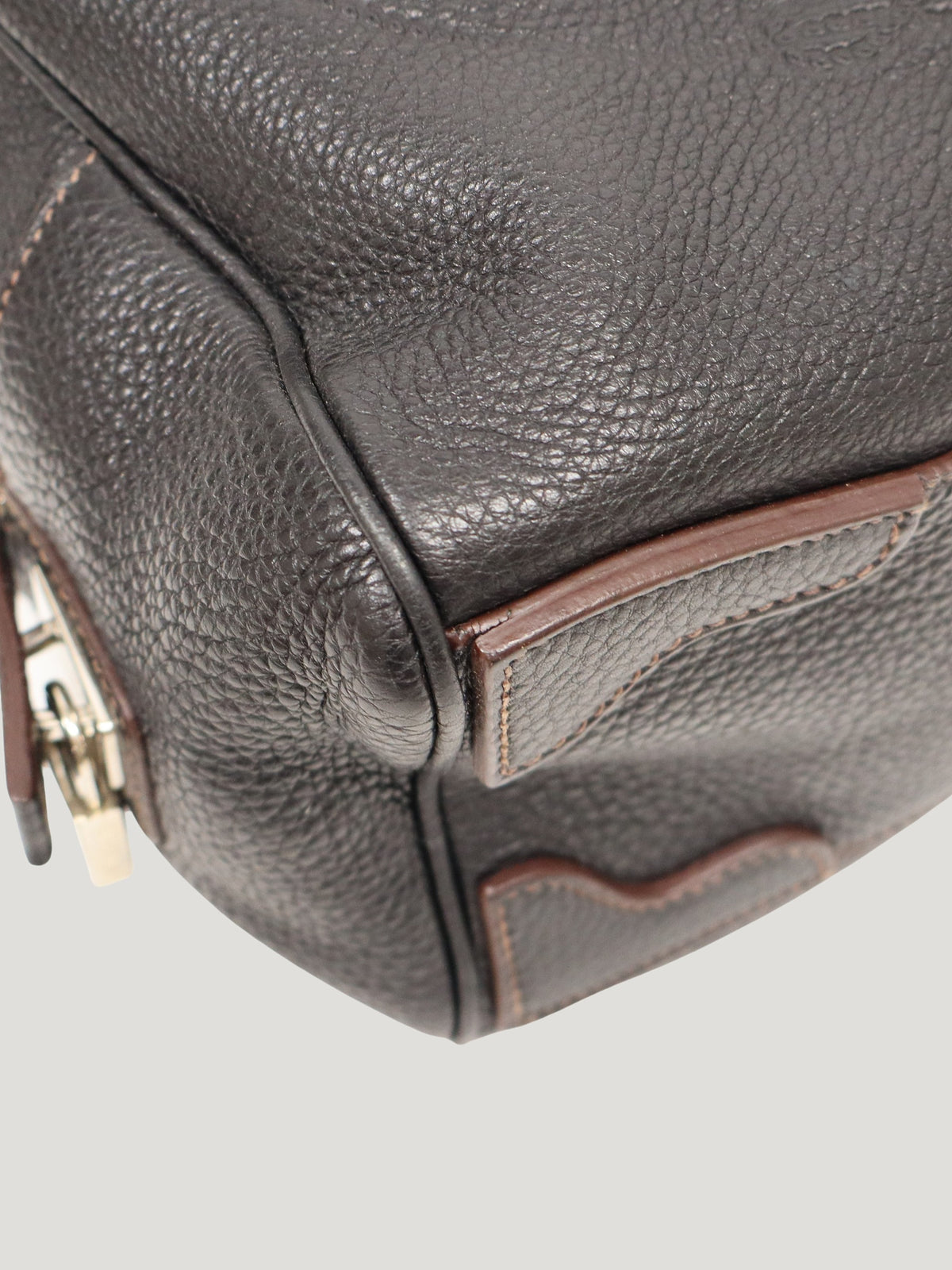 Logo-Embossed Leather Handbag