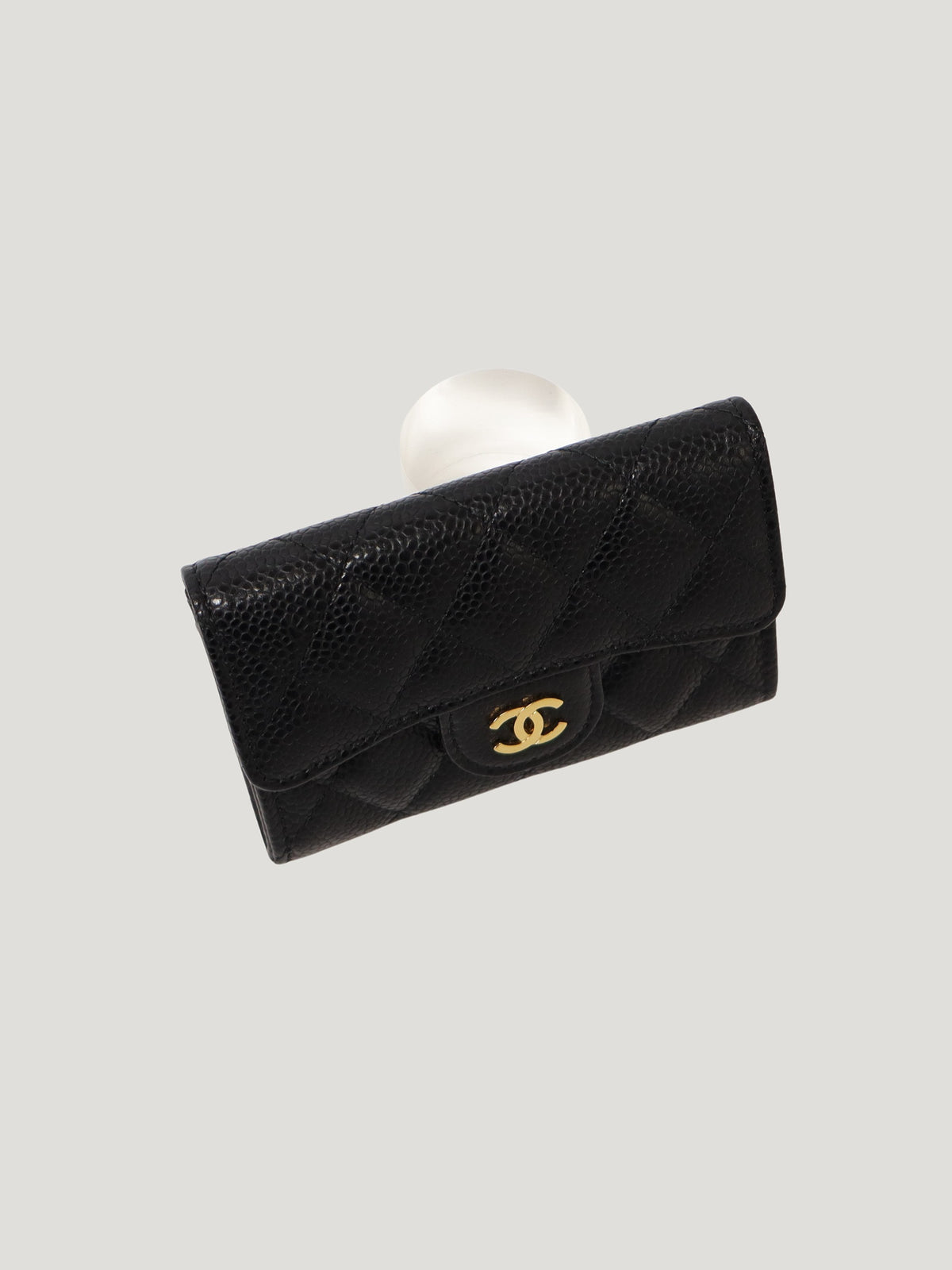 Caviar leather card case
