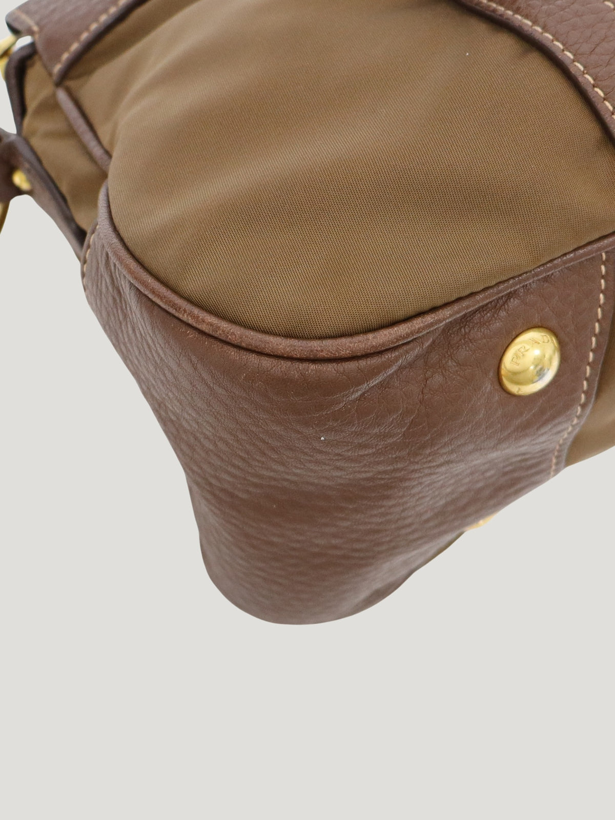 Logo Hardware Nylon Leather 2-Way Bag